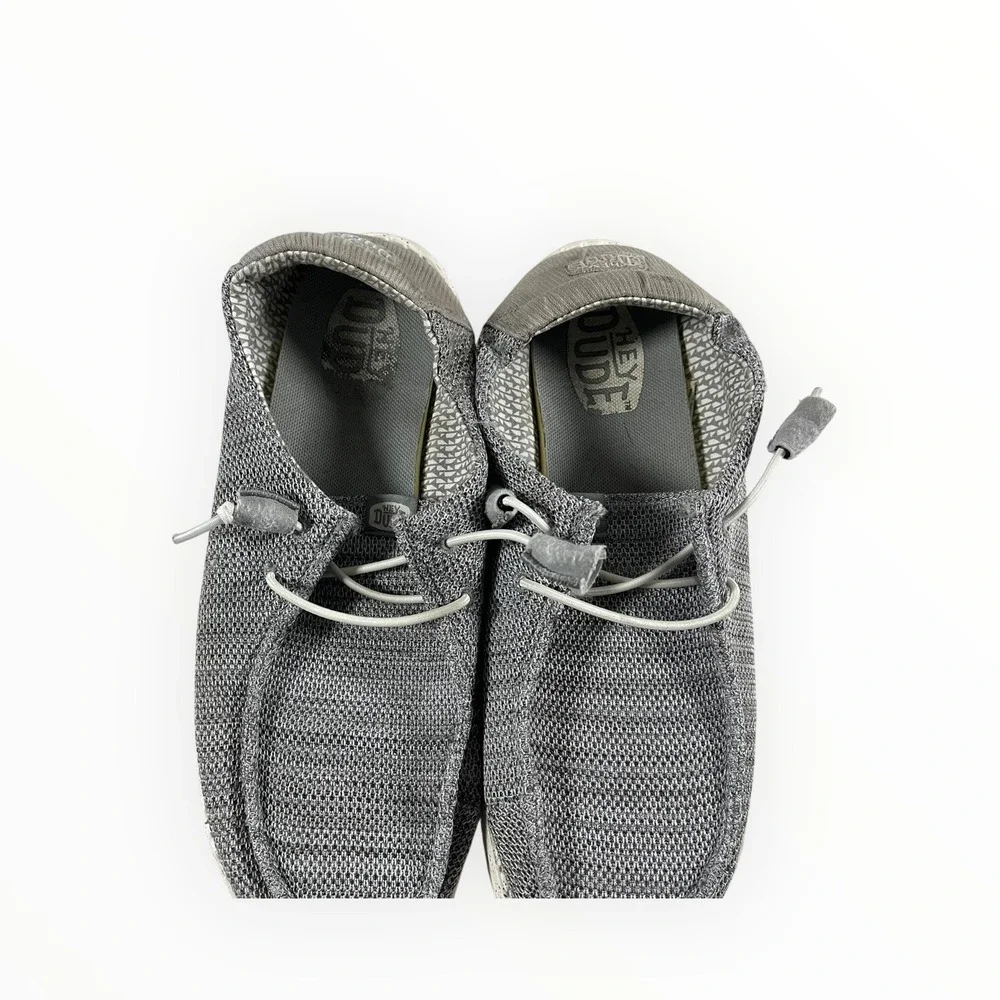 Hey Dude Wally Sox Men's Shoes Size W10 Grey Knit Slip-On Lightweight Comfort